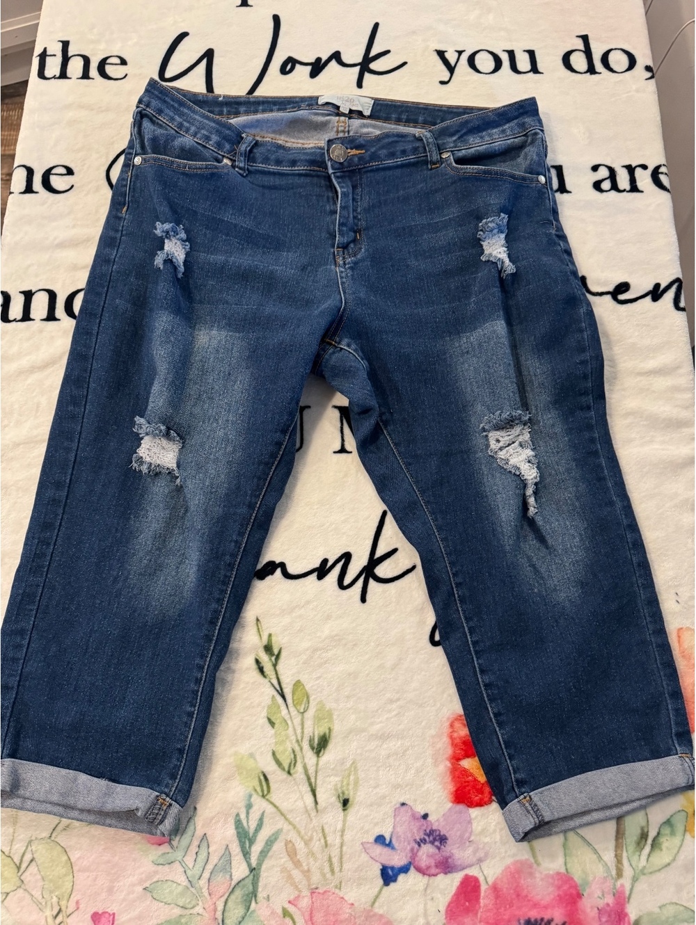 1826 Womens Plus Size Bermuda Shorts Capri Denim Jeans RSize 16